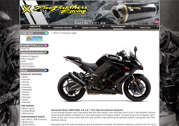 Two Brothers Racing :: Kawasaki Ninja 1000 Exhaust System
