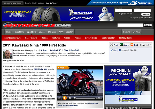 2011 Kawasaki Ninja 1000 First Ride