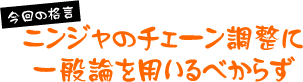 ニンジャのチェーン調整に一般論を用いるべからず