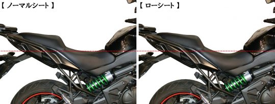 ケイズスタイル Versys 650用 ローシート(−30mm＋低反発シート)