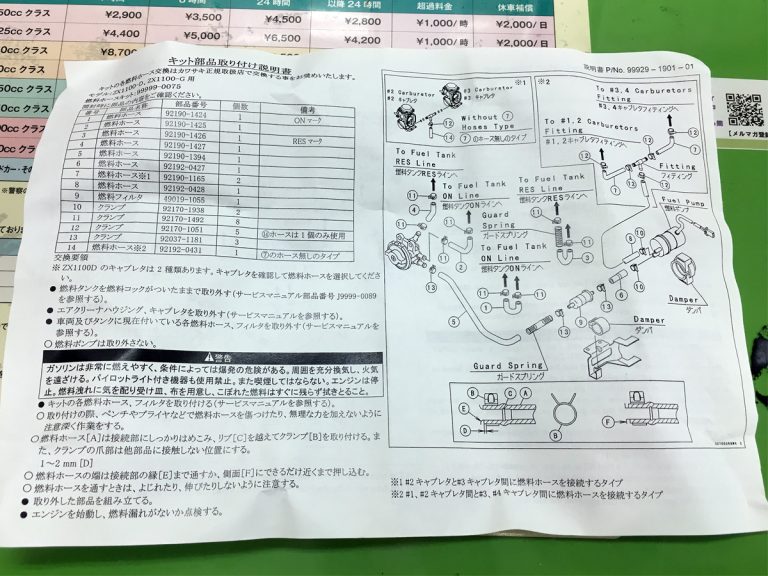 燃料ホース交換の取扱説明書