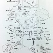 タンク周辺の部品を示したパーツリスト