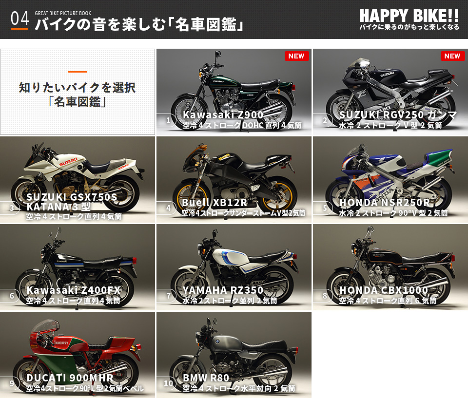 楽しい、嬉しい！！ JAF HAPPY BIKE!!」の“バイクの音を楽しむ名車図鑑”にZ1が登場