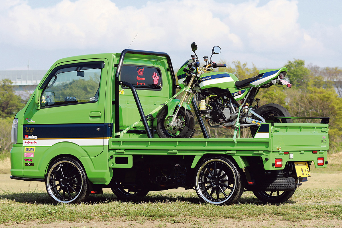 カワサキ魂が炸裂したライムグリーンのトランポ Suzuki Carry カワサキ特派員 カワサキイチバン