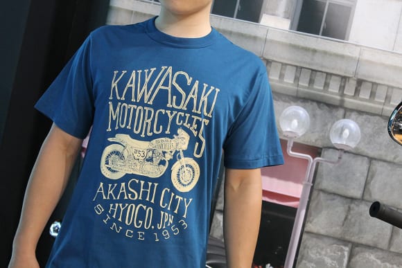 カワサキ デザインTシャツ(W) インクブルー