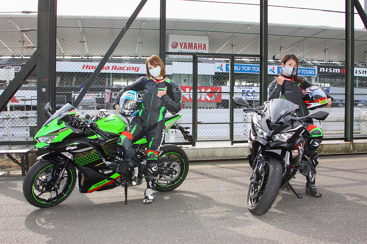 2024-25 秋冬新作  ハイブランドの 来たるサーキットイベントの前哨戦“Ninja ZX-25Rデモレース”が コスプレ衣装