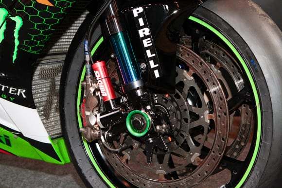 カワサキワールド モーターサイクル企画展 “The Champ〜頂点に輝いたマシンたち〜 2020 Ninja ZX-10RR KRT WSBK ブレーキ