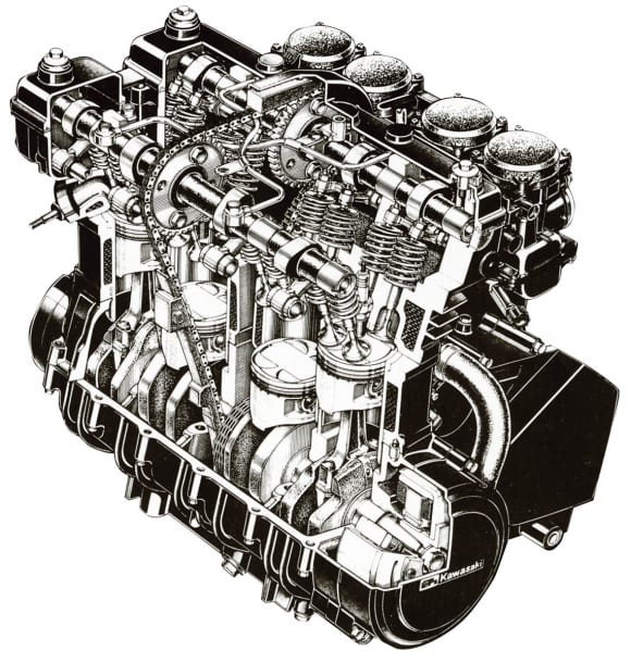 カワサキ初の400㏄水冷4スト並列4気筒 〜1985 GPZ400R〜 エンジン