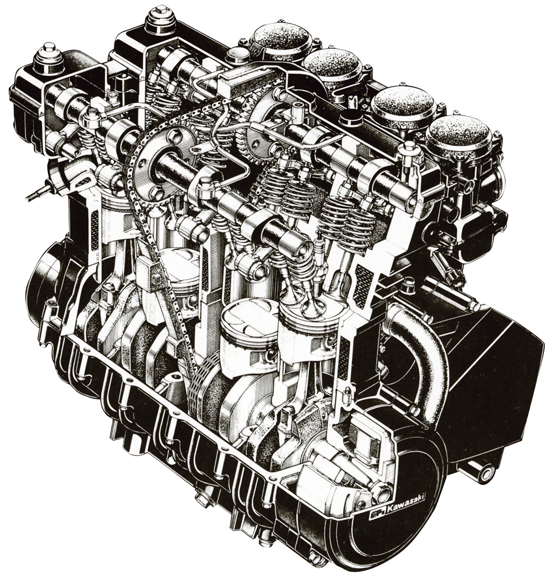 時代を彩ったカワサキのエンジンたち 後編 Gpz250r Gpz400s ザンザス Gpz400r W650 カワサキのエンジン カワサキイチバン