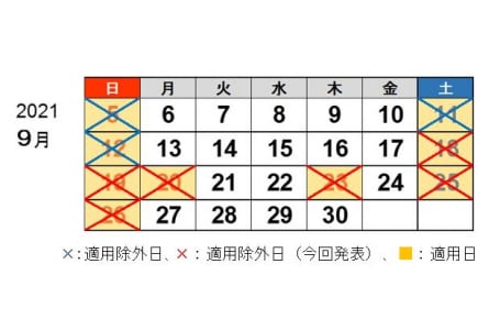 高速道路料金の休日割引の適用除外を9月26日まで延長