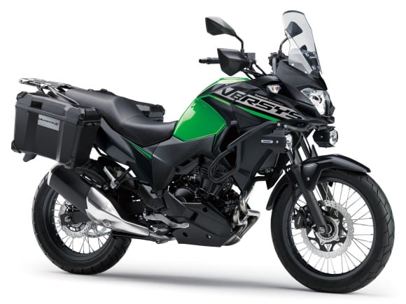 カワサキ 2022年モデル VERSYS-X 250 TOURER（キャンディライムグリーン×メタリックフラットスパークブラック）7:3ビュー